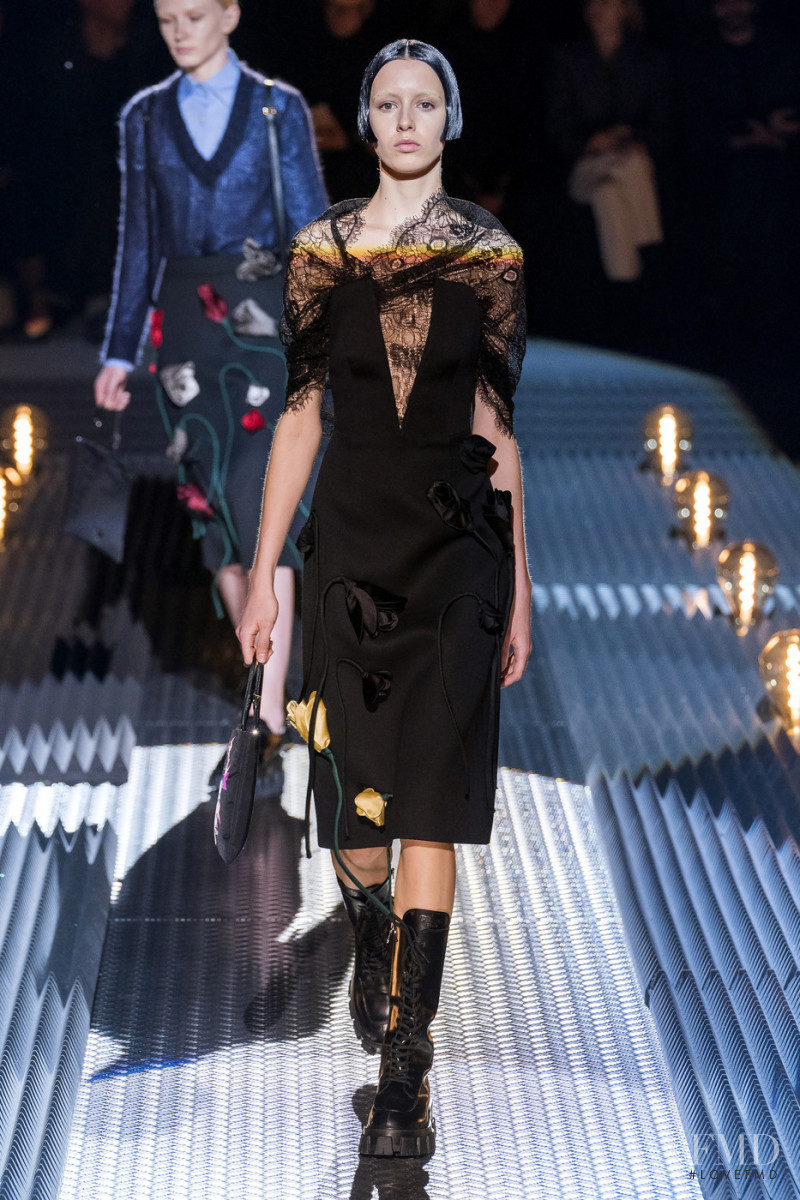 Anahi Irina Puntin featured in  the Prada fashion show for Autumn/Winter 2019