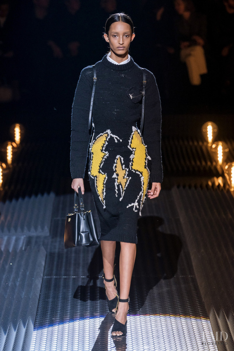 Mona Tougaard featured in  the Prada fashion show for Autumn/Winter 2019