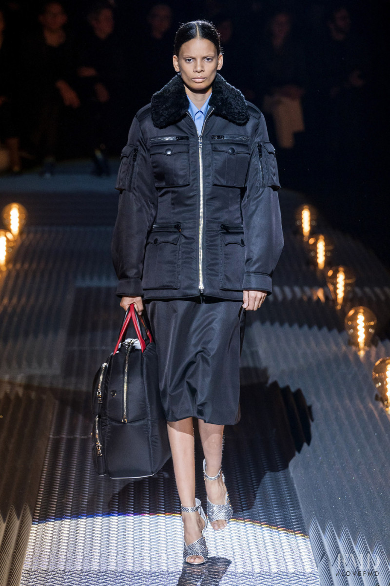 Annibelis Baez featured in  the Prada fashion show for Autumn/Winter 2019