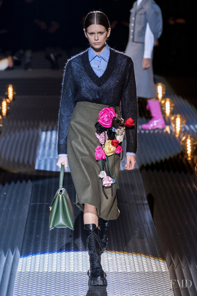 Kaia Gerber featured in  the Prada fashion show for Autumn/Winter 2019