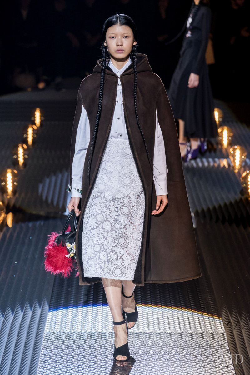Tang He featured in  the Prada fashion show for Autumn/Winter 2019