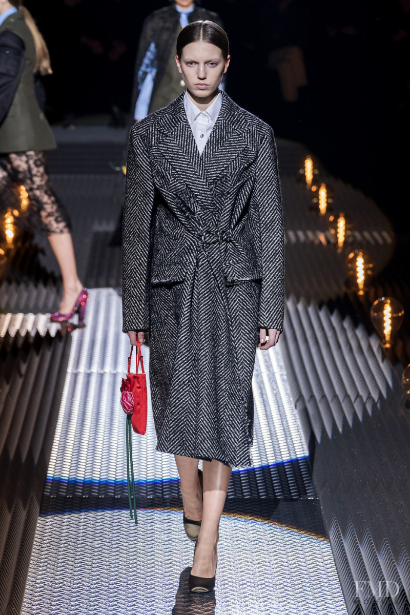 Nikki Tissen featured in  the Prada fashion show for Autumn/Winter 2019