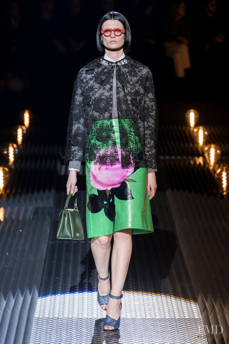 Lara Mullen featured in  the Prada fashion show for Autumn/Winter 2019