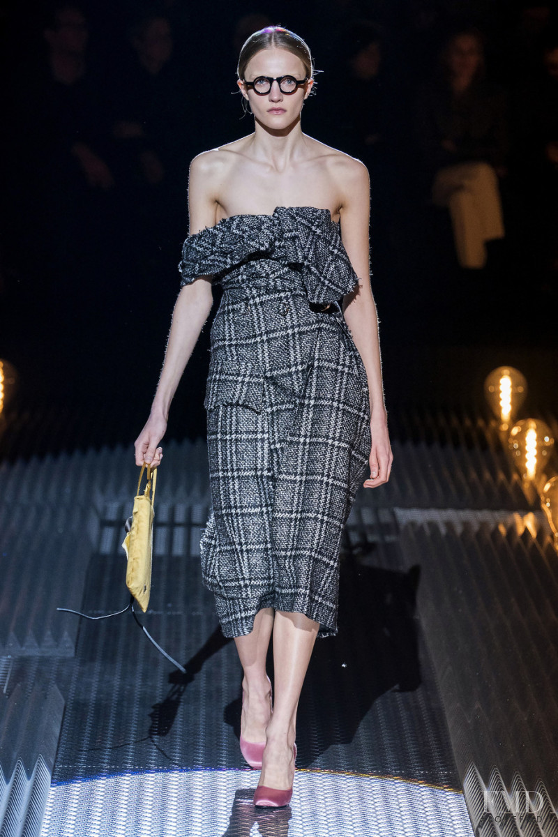 Josefine Lynderup featured in  the Prada fashion show for Autumn/Winter 2019