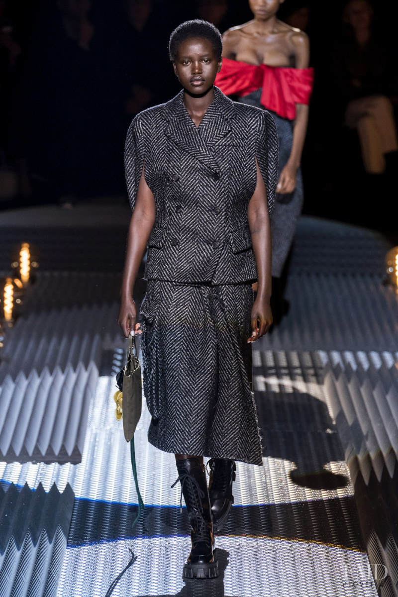 Adut Akech Bior featured in  the Prada fashion show for Autumn/Winter 2019