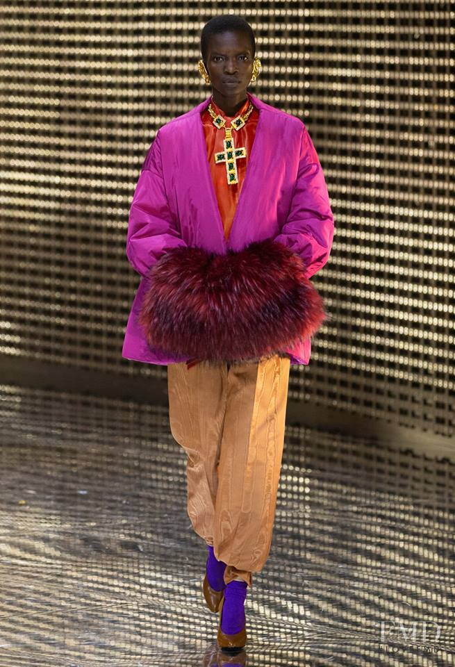 Achok Majak featured in  the Gucci fashion show for Autumn/Winter 2019