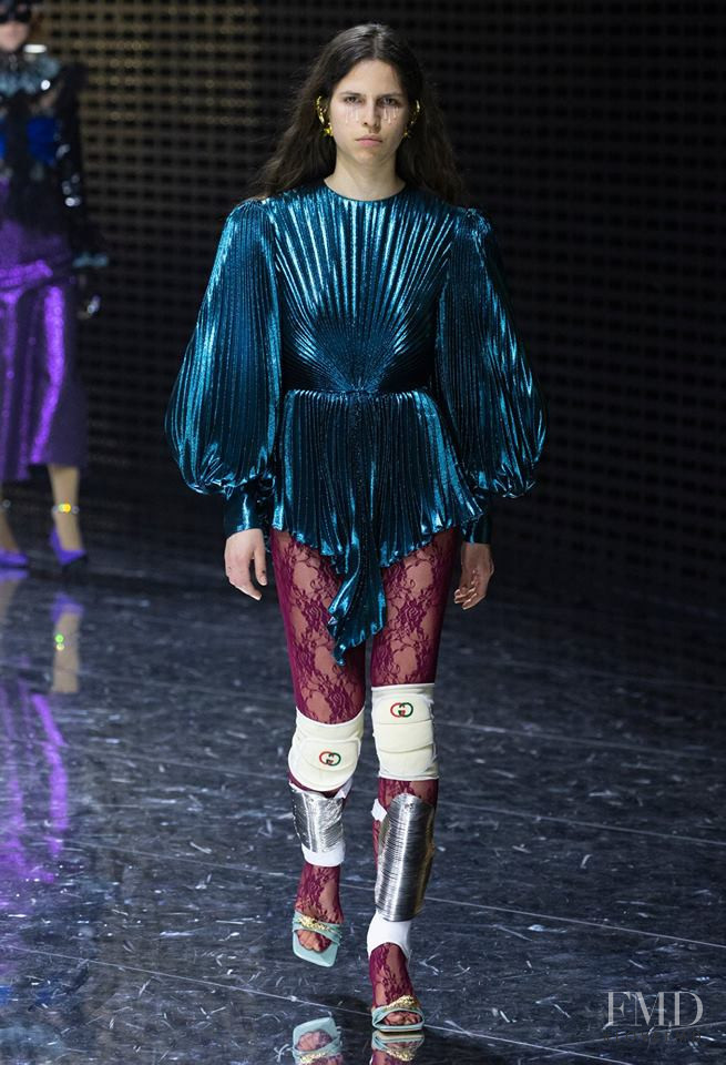 Hayett McCarthy featured in  the Gucci fashion show for Autumn/Winter 2019