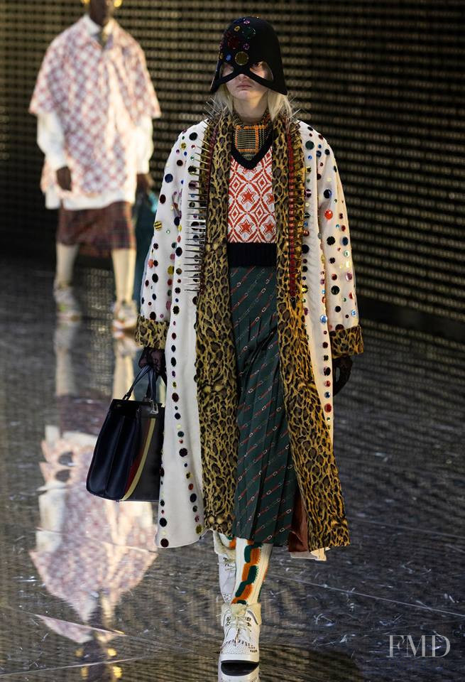 Unia Pakhomova featured in  the Gucci fashion show for Autumn/Winter 2019