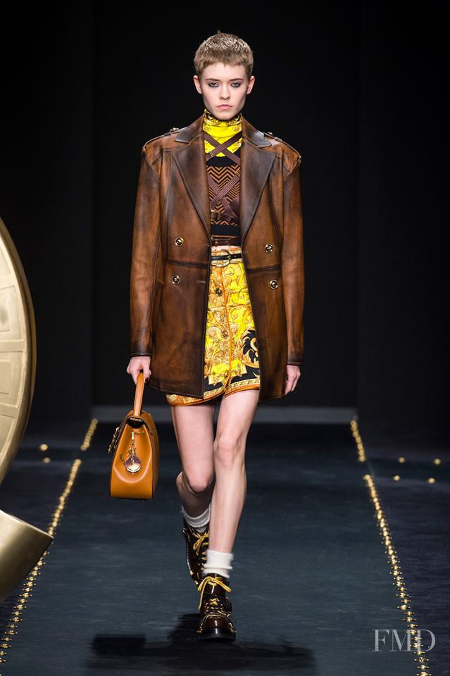 Maike Inga featured in  the Versace fashion show for Autumn/Winter 2019