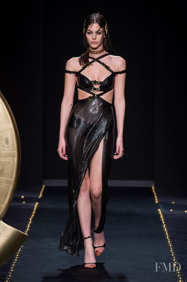 Vittoria Ceretti featured in  the Versace fashion show for Autumn/Winter 2019