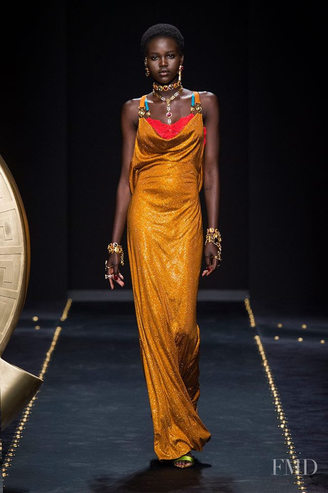 Adut Akech Bior featured in  the Versace fashion show for Autumn/Winter 2019
