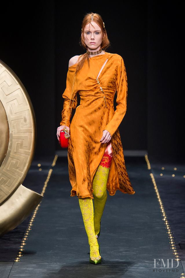 Kiki Willems featured in  the Versace fashion show for Autumn/Winter 2019