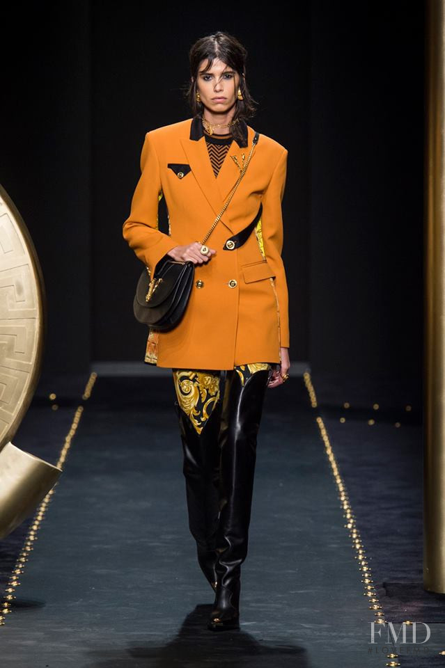Mica Arganaraz featured in  the Versace fashion show for Autumn/Winter 2019