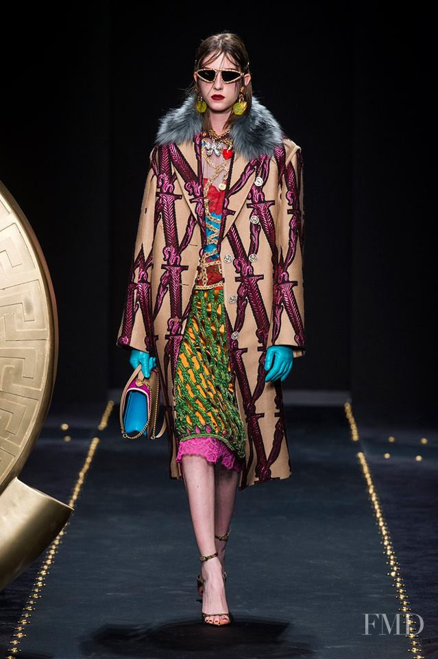 Evelyn Nagy featured in  the Versace fashion show for Autumn/Winter 2019