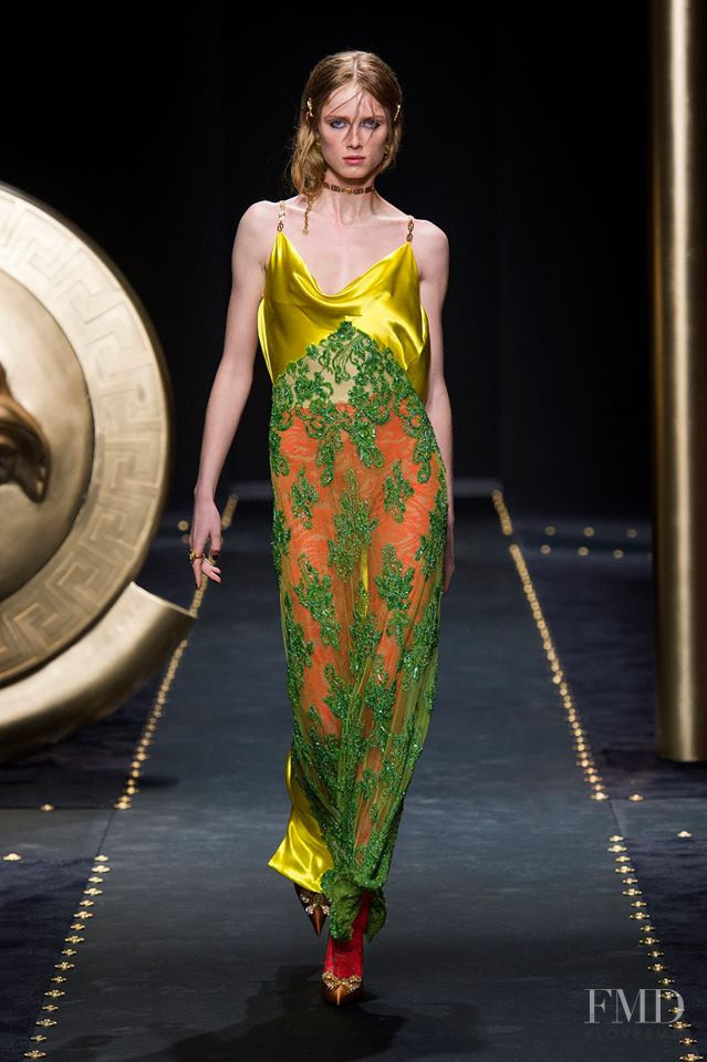 Rianne Van Rompaey featured in  the Versace fashion show for Autumn/Winter 2019