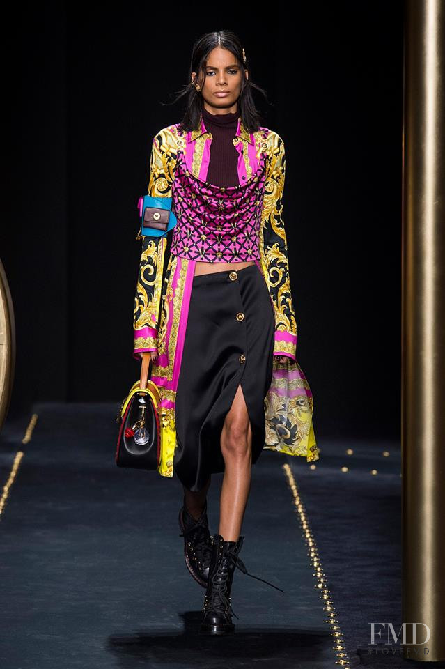 Annibelis Baez featured in  the Versace fashion show for Autumn/Winter 2019