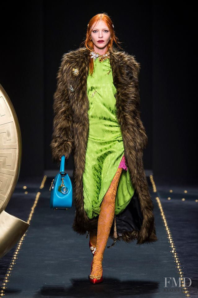 Mariacarla Boscono featured in  the Versace fashion show for Autumn/Winter 2019