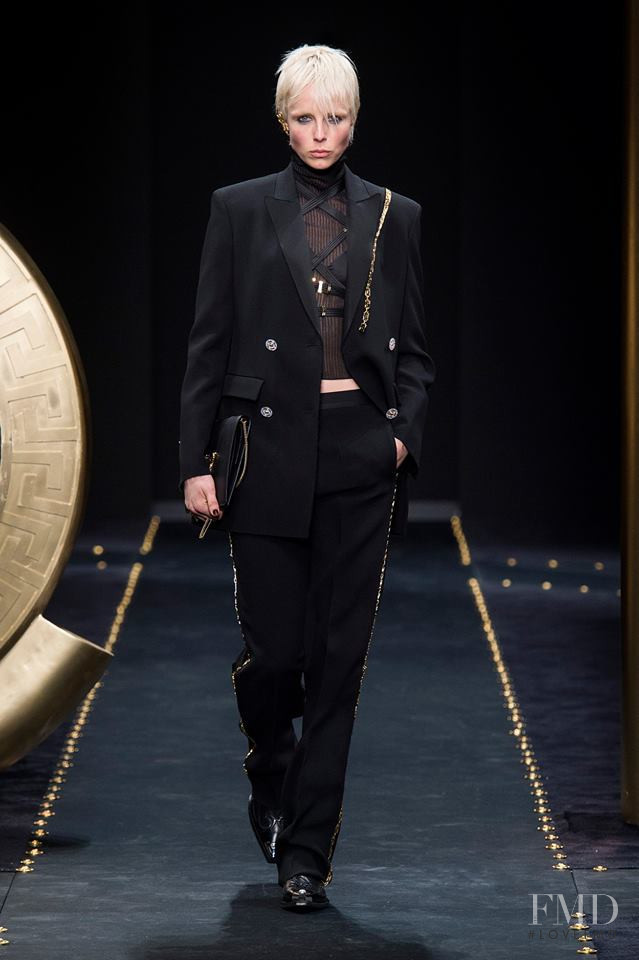 Edie Campbell featured in  the Versace fashion show for Autumn/Winter 2019
