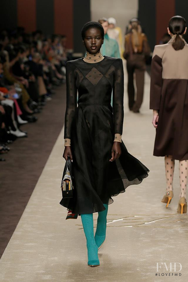 Adut Akech Bior featured in  the Fendi fashion show for Autumn/Winter 2019