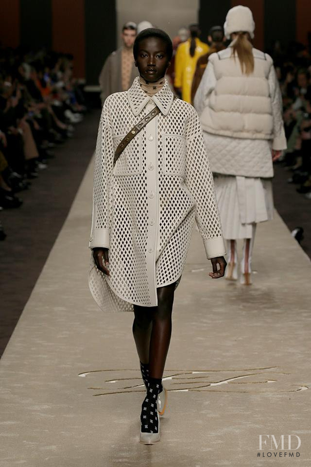 Anok Yai featured in  the Fendi fashion show for Autumn/Winter 2019