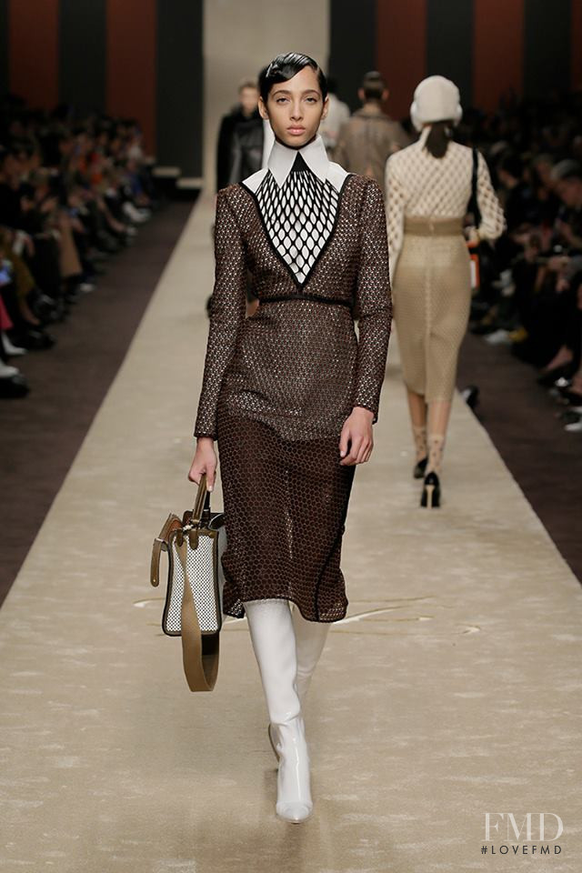 Yasmin Wijnaldum featured in  the Fendi fashion show for Autumn/Winter 2019