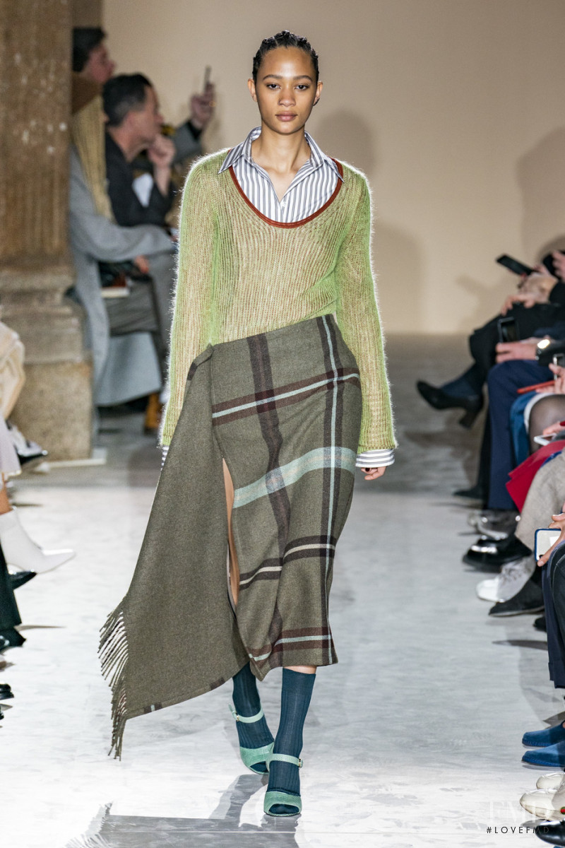 Selena Forrest featured in  the Salvatore Ferragamo fashion show for Autumn/Winter 2019