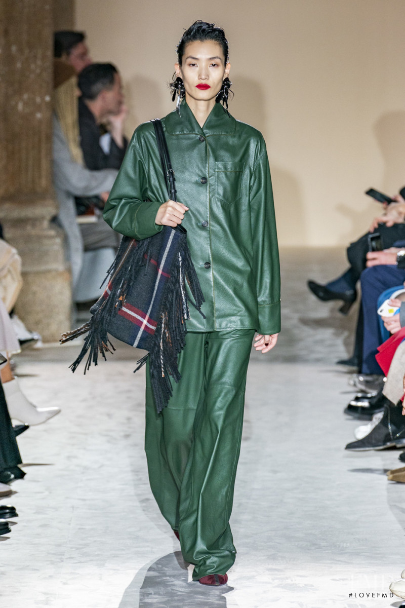 Lina Zhang featured in  the Salvatore Ferragamo fashion show for Autumn/Winter 2019
