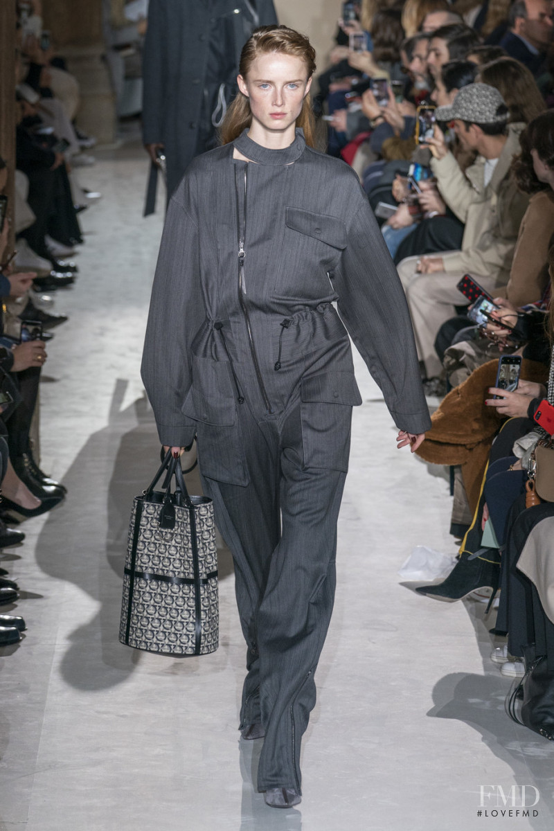 Rianne Van Rompaey featured in  the Salvatore Ferragamo fashion show for Autumn/Winter 2019