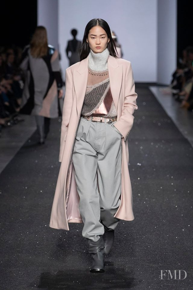 Hyun Ji Shin featured in  the Alberta Ferretti fashion show for Autumn/Winter 2019