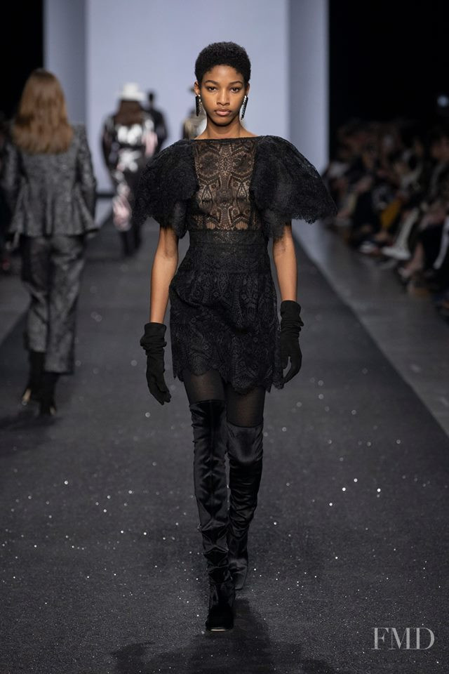 Naomi Chin Wing featured in  the Alberta Ferretti fashion show for Autumn/Winter 2019