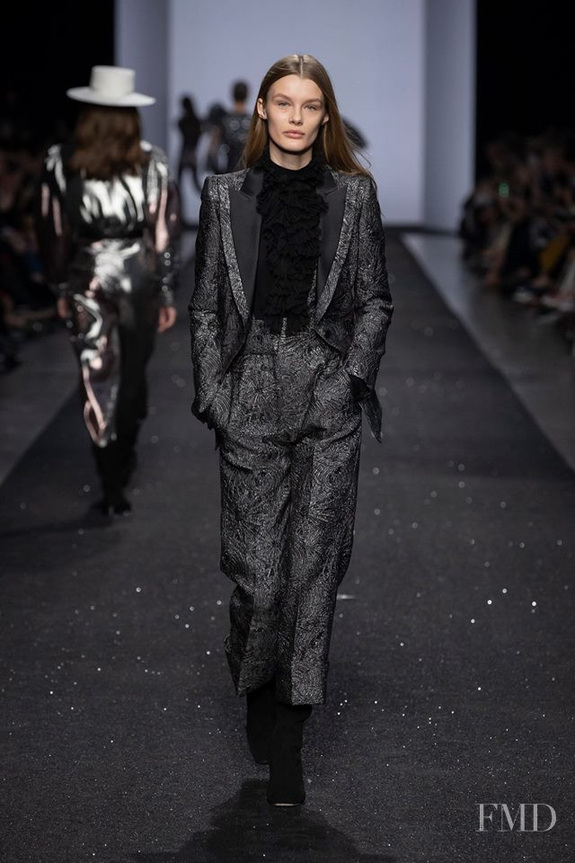 Kris Grikaite featured in  the Alberta Ferretti fashion show for Autumn/Winter 2019