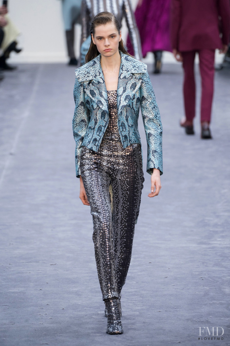 Maud Hoevelaken featured in  the Roberto Cavalli fashion show for Autumn/Winter 2019