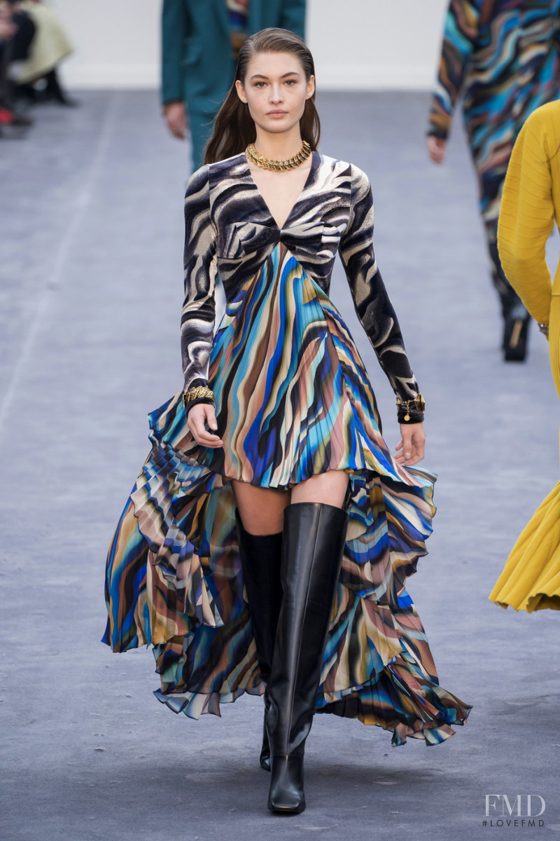 Grace Elizabeth featured in  the Roberto Cavalli fashion show for Autumn/Winter 2019