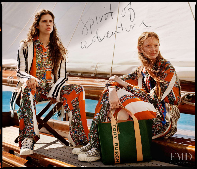 Hayett McCarthy featured in  the Tory Burch Tory Burch S/S 2019  advertisement for Spring/Summer 2019