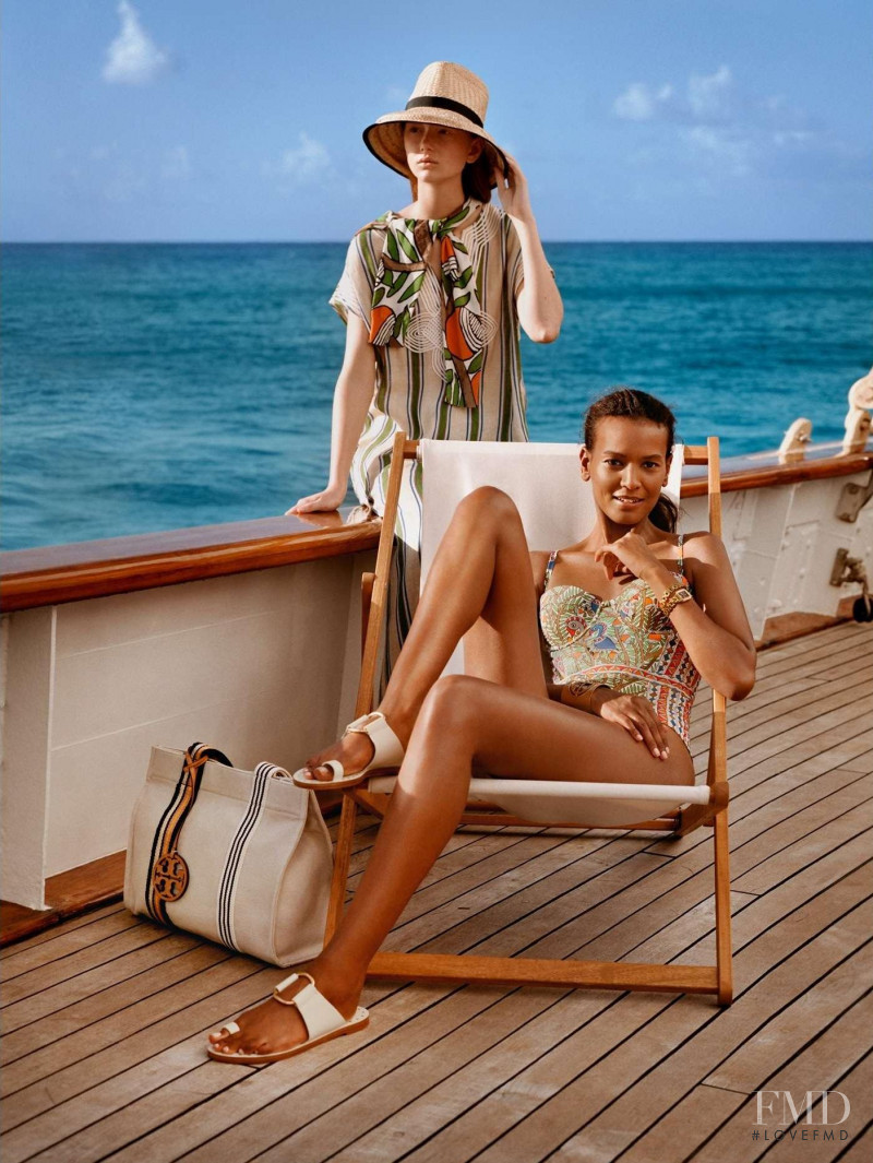 Hayett McCarthy featured in  the Tory Burch Tory Burch S/S 2019  advertisement for Spring/Summer 2019