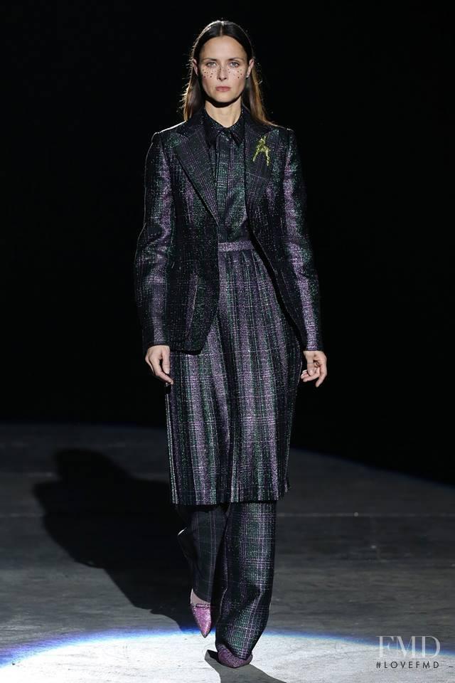 Tasha Tilberg featured in  the Marco de Vincenzo fashion show for Autumn/Winter 2019