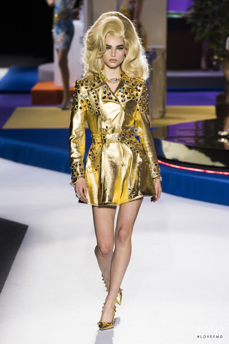 Meghan Roche featured in  the Moschino fashion show for Autumn/Winter 2019