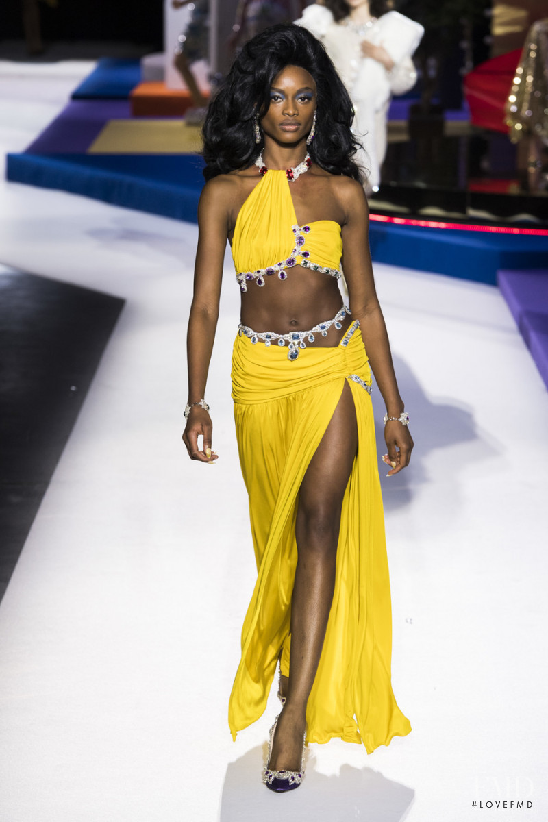 Mayowa Nicholas featured in  the Moschino fashion show for Autumn/Winter 2019