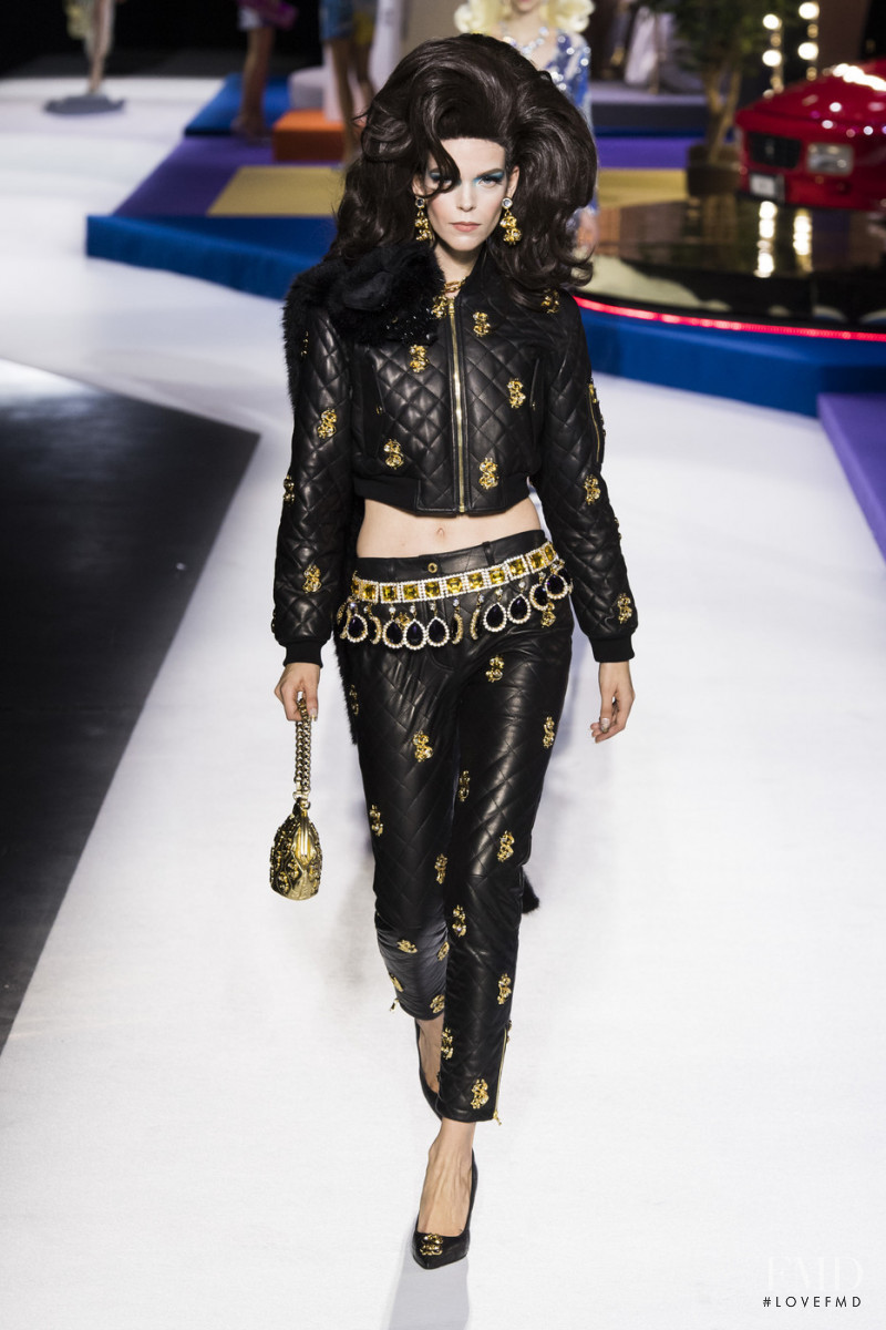 Meghan Collison featured in  the Moschino fashion show for Autumn/Winter 2019