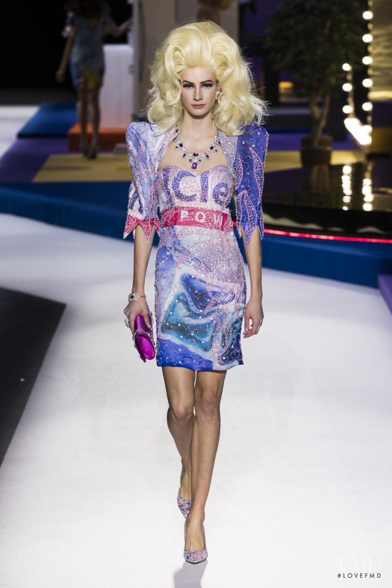 Alise Daugale featured in  the Moschino fashion show for Autumn/Winter 2019