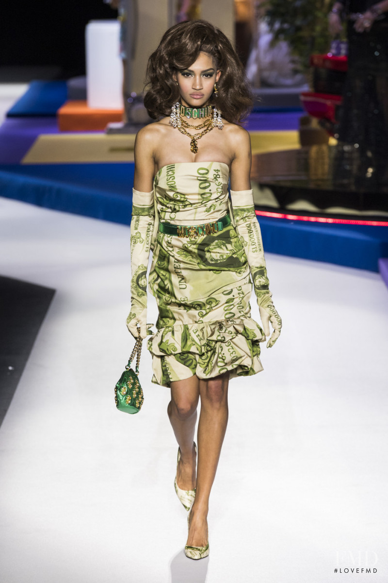 Anyelina Rosa featured in  the Moschino fashion show for Autumn/Winter 2019