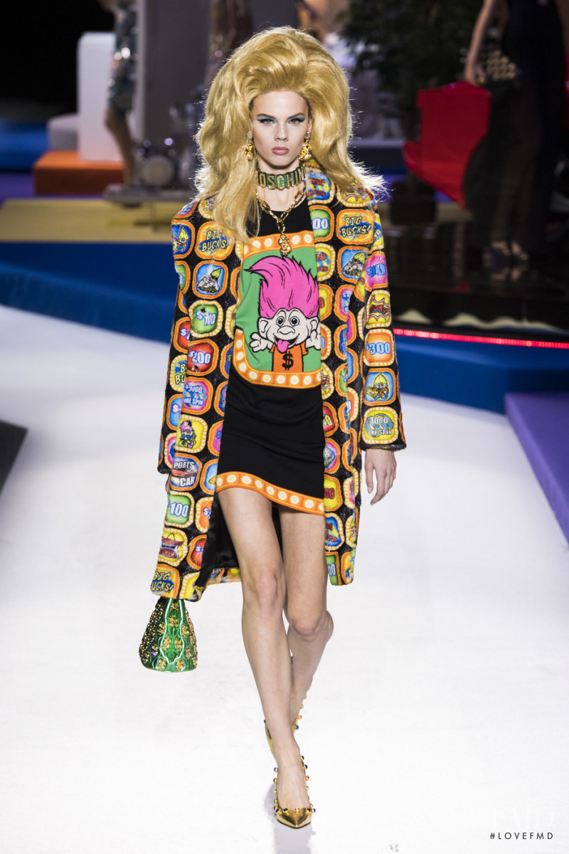 Julia Merkelbach featured in  the Moschino fashion show for Autumn/Winter 2019