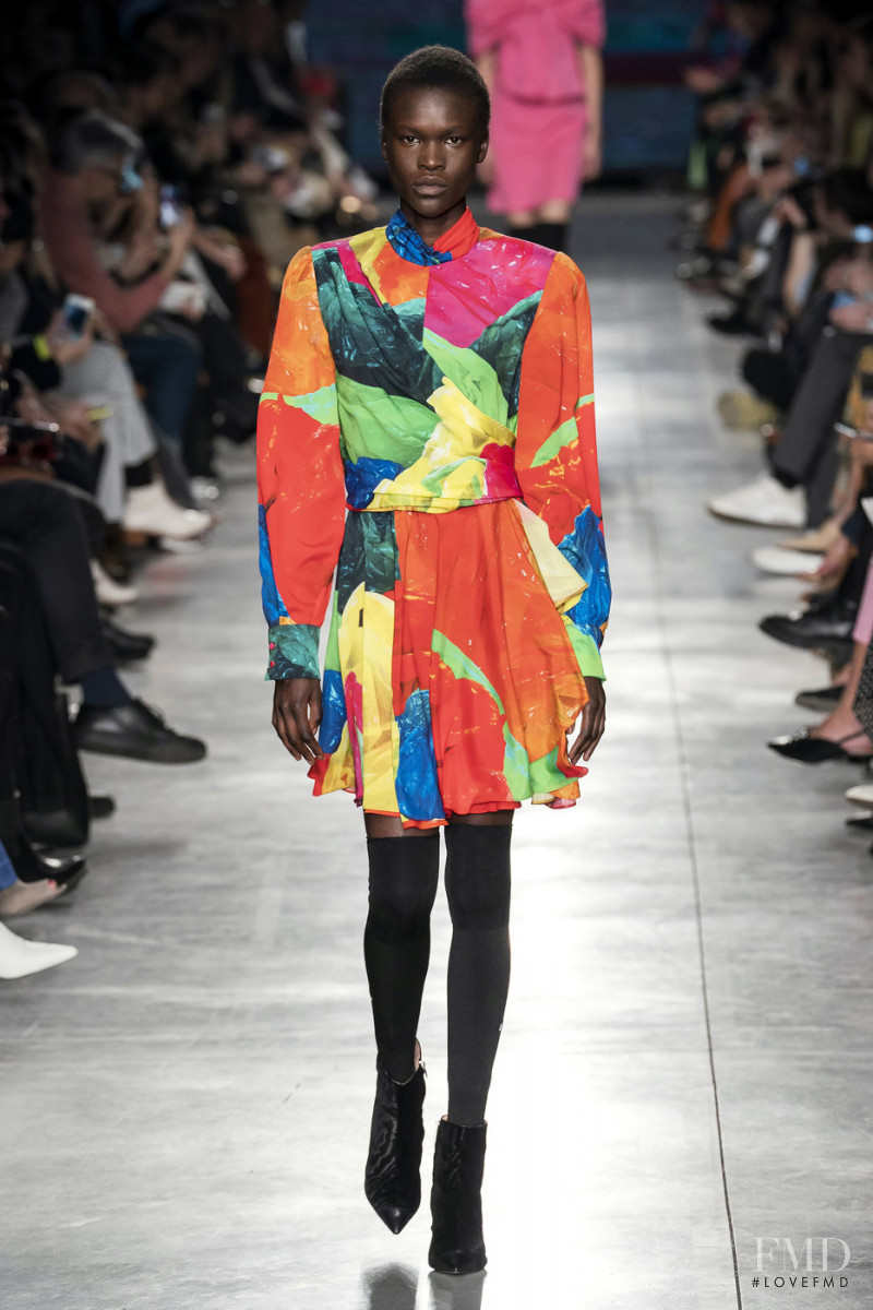 Awar Mou featured in  the MSGM fashion show for Autumn/Winter 2019
