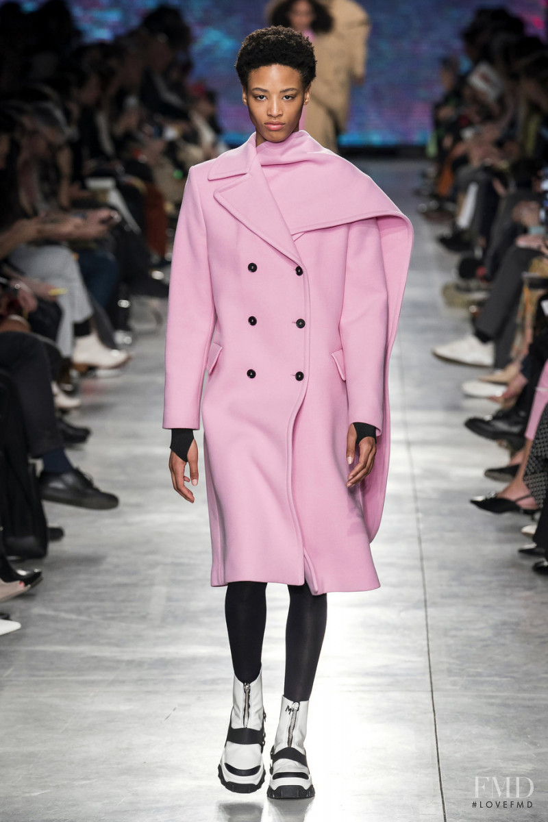 Janaye Furman featured in  the MSGM fashion show for Autumn/Winter 2019