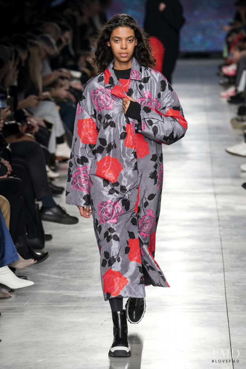 Alyssa Traore featured in  the MSGM fashion show for Autumn/Winter 2019