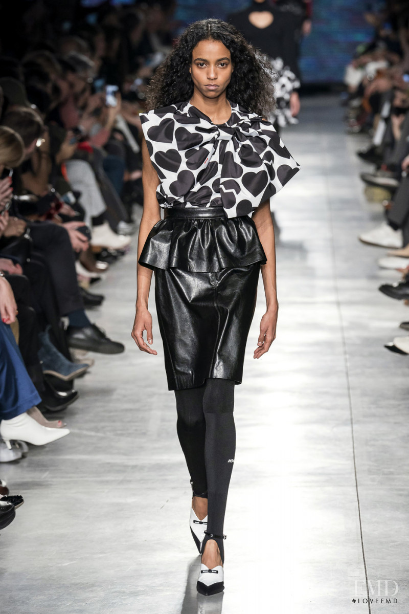 Carmen Amare featured in  the MSGM fashion show for Autumn/Winter 2019