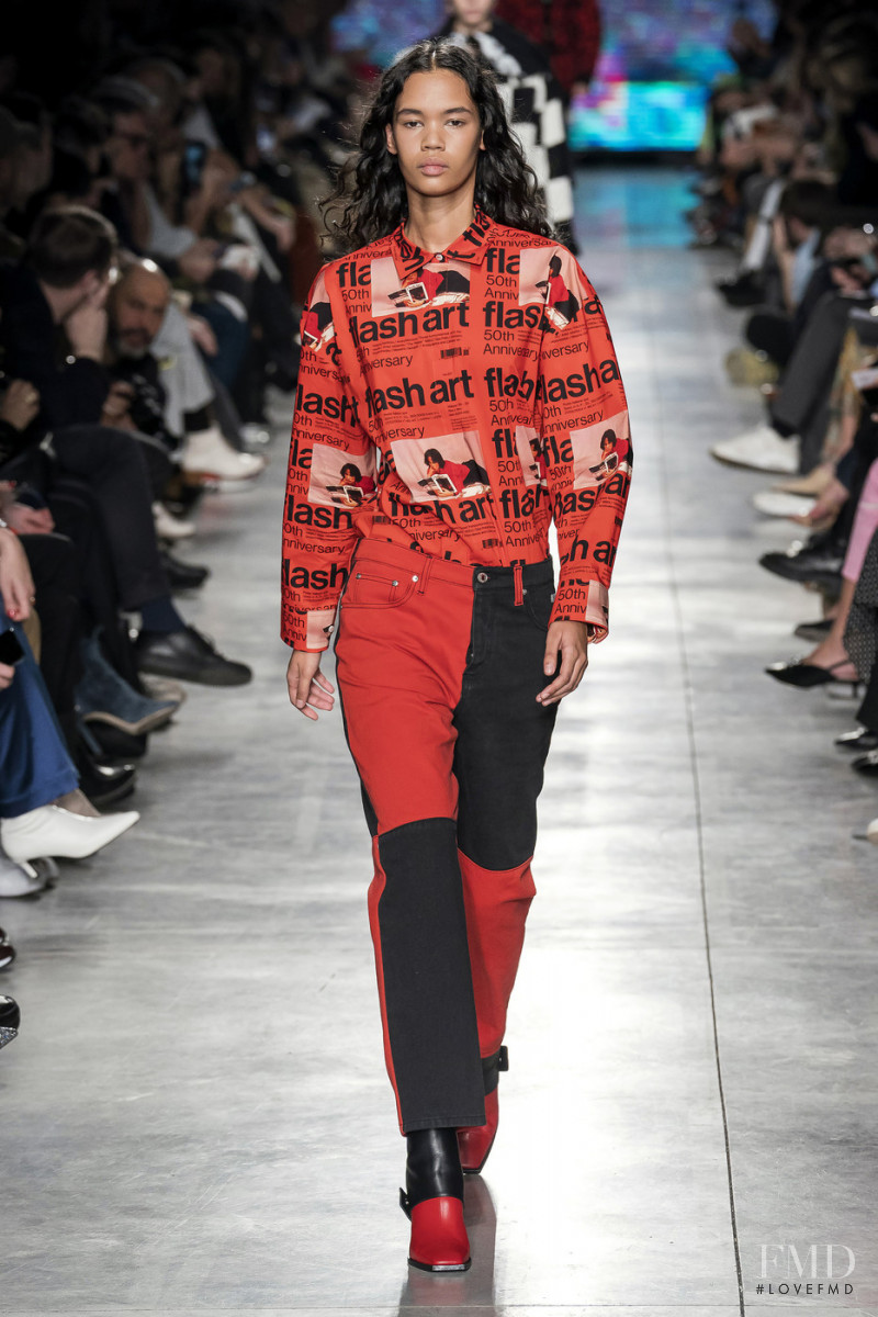 Jordan Daniels featured in  the MSGM fashion show for Autumn/Winter 2019