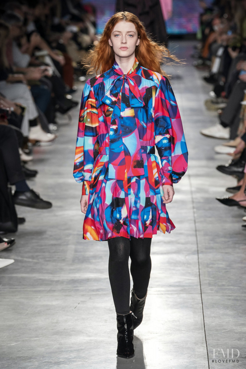 Belle Pierson featured in  the MSGM fashion show for Autumn/Winter 2019