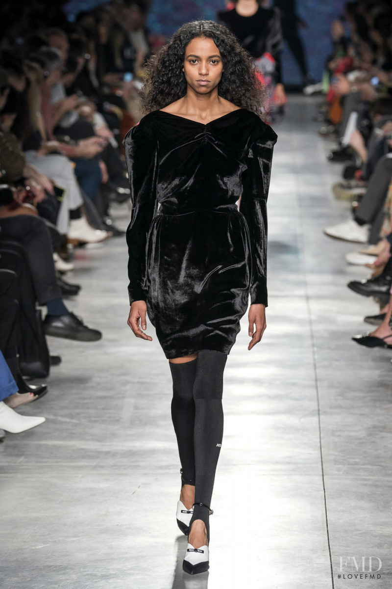 Carmen Amare featured in  the MSGM fashion show for Autumn/Winter 2019