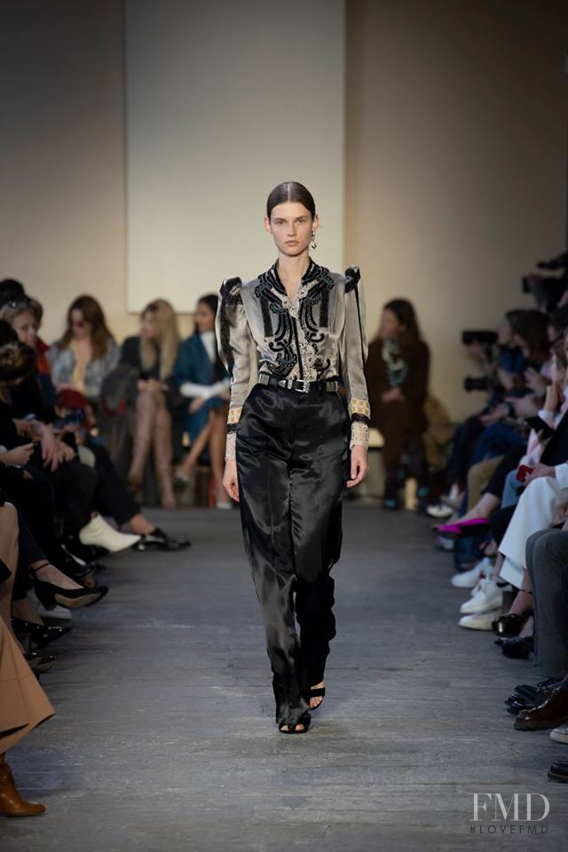 Giedre Dukauskaite featured in  the Etro fashion show for Autumn/Winter 2019